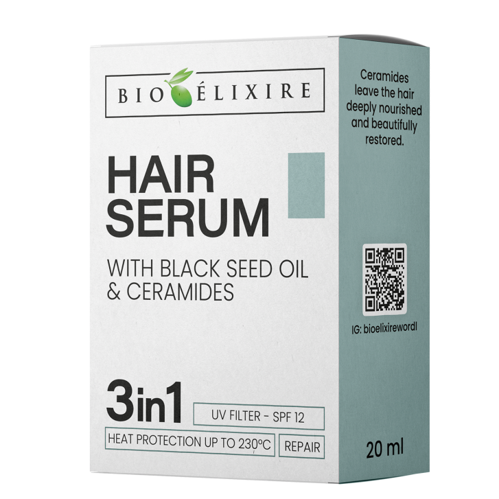 HAIR SERUM Silk with Black Seed Oil, Ceramide/ UV Filter - 20ml